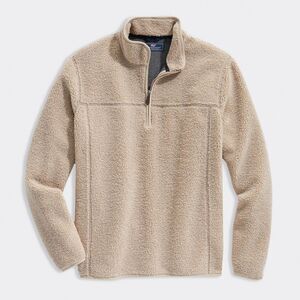 Vineyard Vines Sweatshirt Men’s S Nantucket Tan Sherpa Fleece 1/4 Zip Pullover
